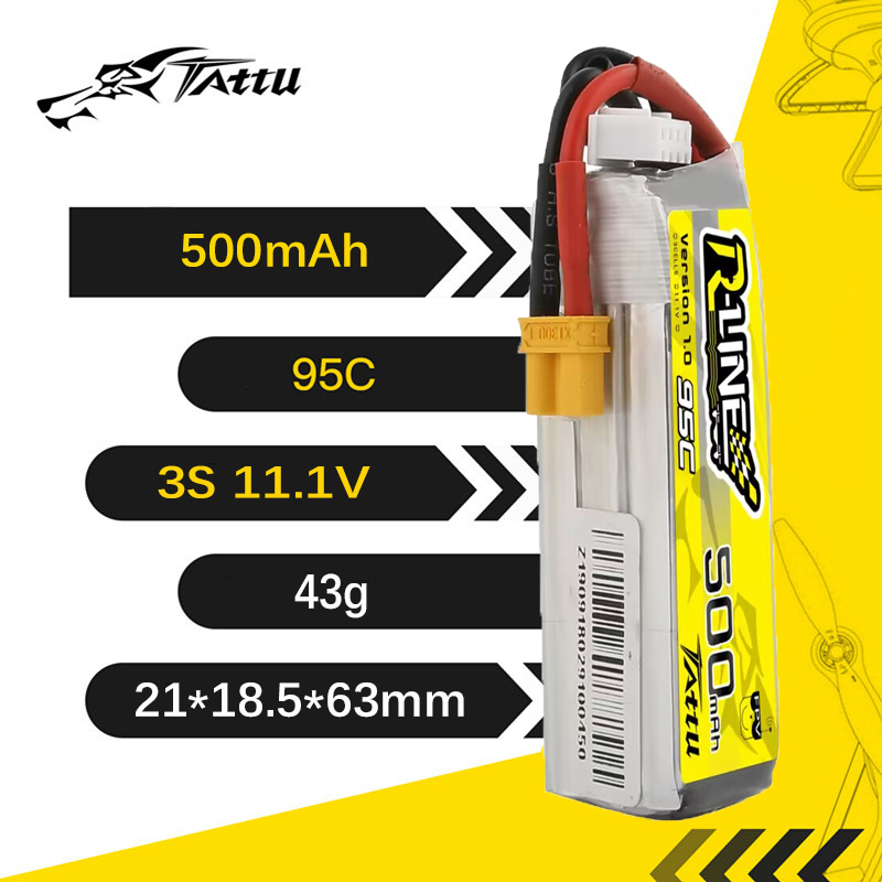 R-LINE TATTU panas 1.0 95C 500 - Drone Battery 3S ulasan dan harga