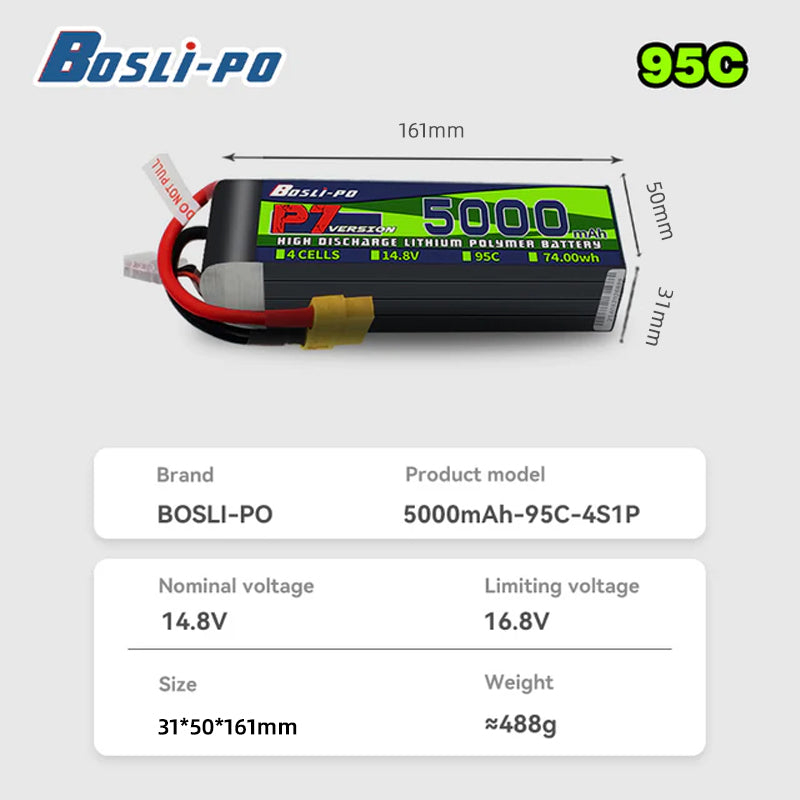 Boslipo P7 Versi 5000mAh 95C B - Drone Battery 6S ulasan dan harga